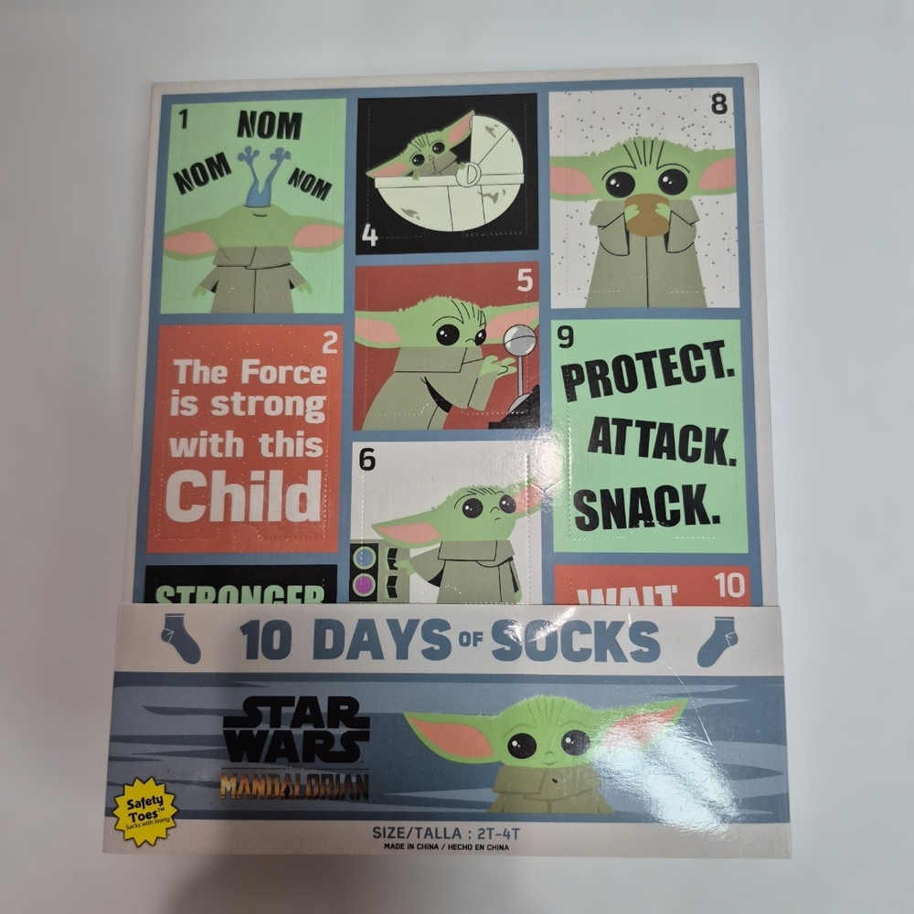 Star Wars Socks Toddler Boys Girls 2T 3T 4T Baby‎ Yoda 10 Days Christmas Gift